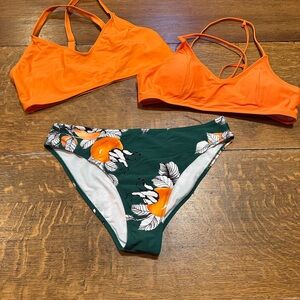 SHEIN bikini sz XL swimsuit 1 floral bottom 2 tops new with swim‎ liner